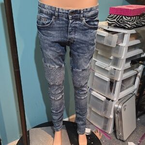 Divided Distressed Skinny Leg Blue Denim Jeans